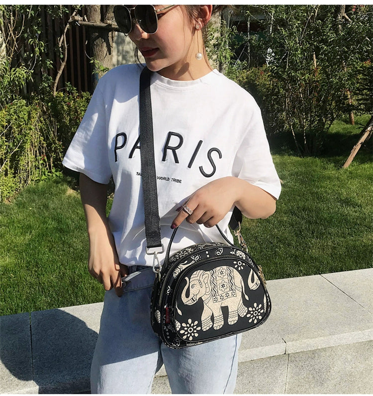 Online Influencer Fashion Printed Oxford Cloth Woman's Single Shoulder Bag
