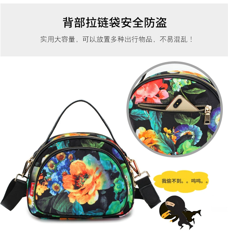 Online Influencer Fashion Printed Oxford Cloth Woman's Single Shoulder Bag