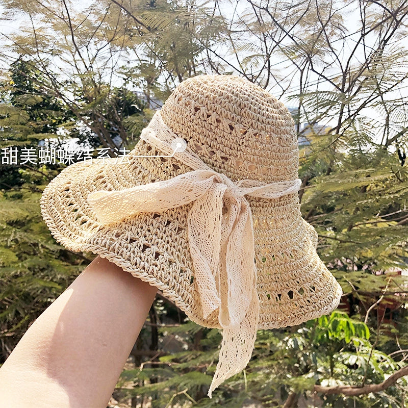 Women's Vacation Beach Hat Lace Straw Hat