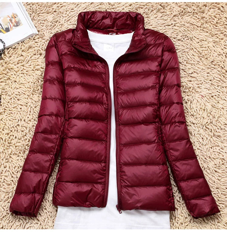 Thin Lightweight Short Type Korean-Style Stand Collar Winter Clothes down Jacket