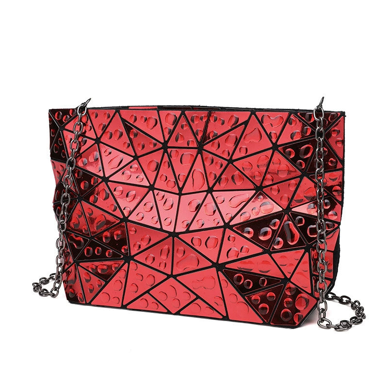 Diamond Pattern Sequins Water Drop Shoulder Bag Casual Laser Chain