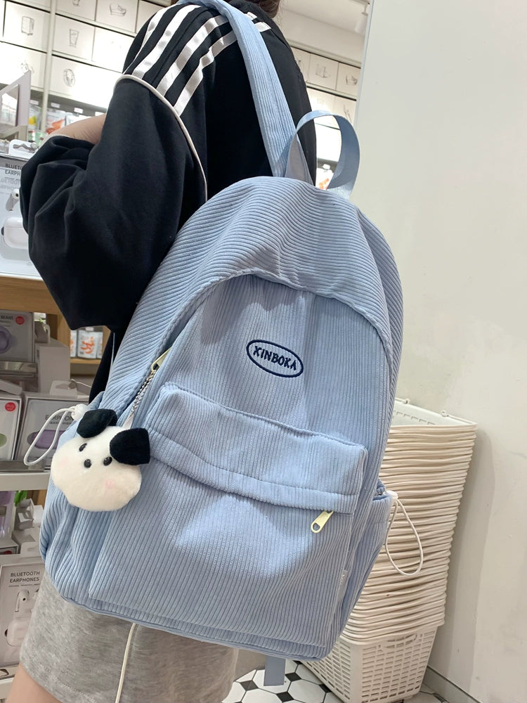 Good-looking Sweet Fresh Corduroy Women's Backpack