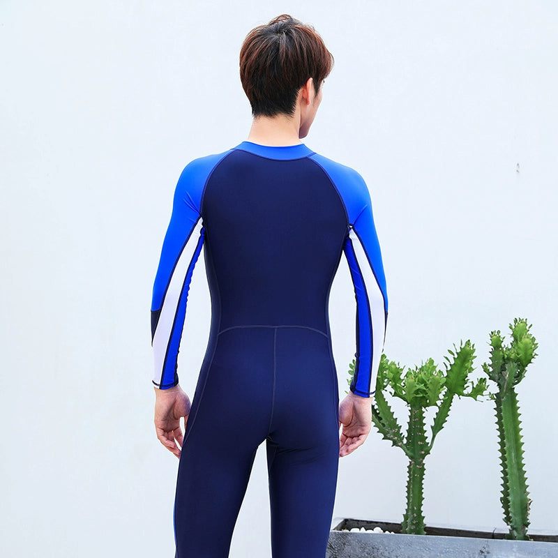 One-Piece Diving Suit Men Professional Long Sleeves Pants Sun Protection for Whole Body Quick-Drying Hot Spring Bathing Suit Suit Teenagers