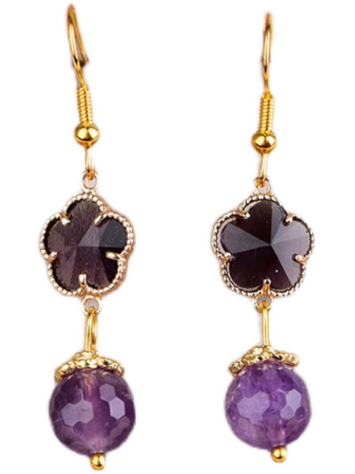Fashion Amethyst Women Retro Style for Cheongsam Earrings