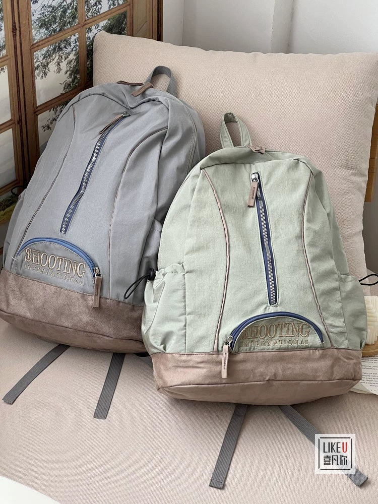 Original Japanese and Korean Style Retro Work Clothing Schoolbag Embroidery