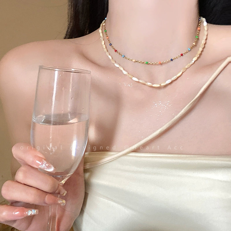Colorful Shell Women's Neck Fancy Collarbone Chain Beads