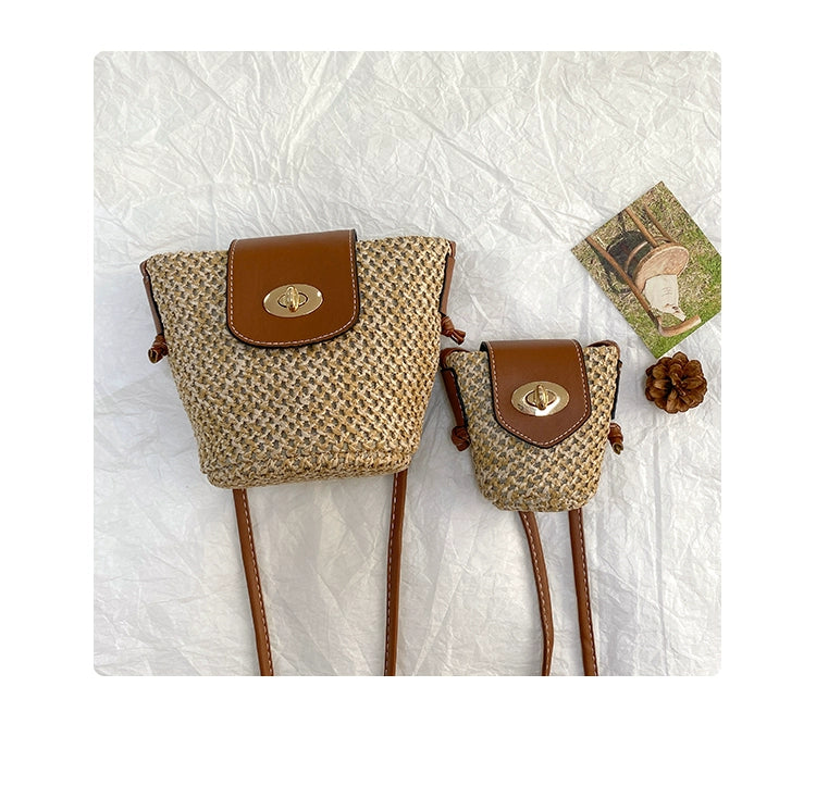 Summer Mini Woven Small Bag Shoulder Beach Travel