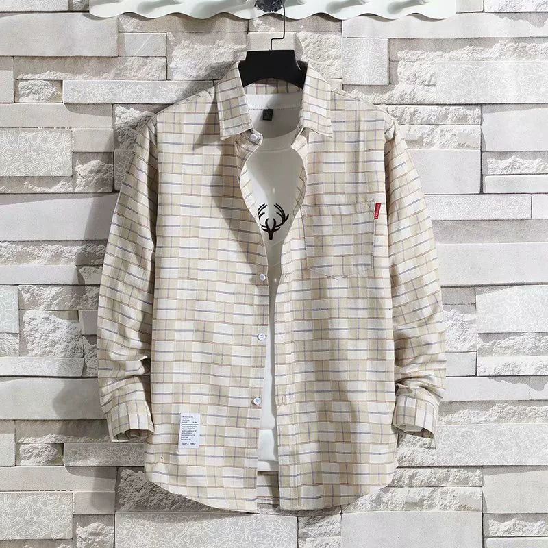 Plaid Trendy Casual Bottoming Shirt