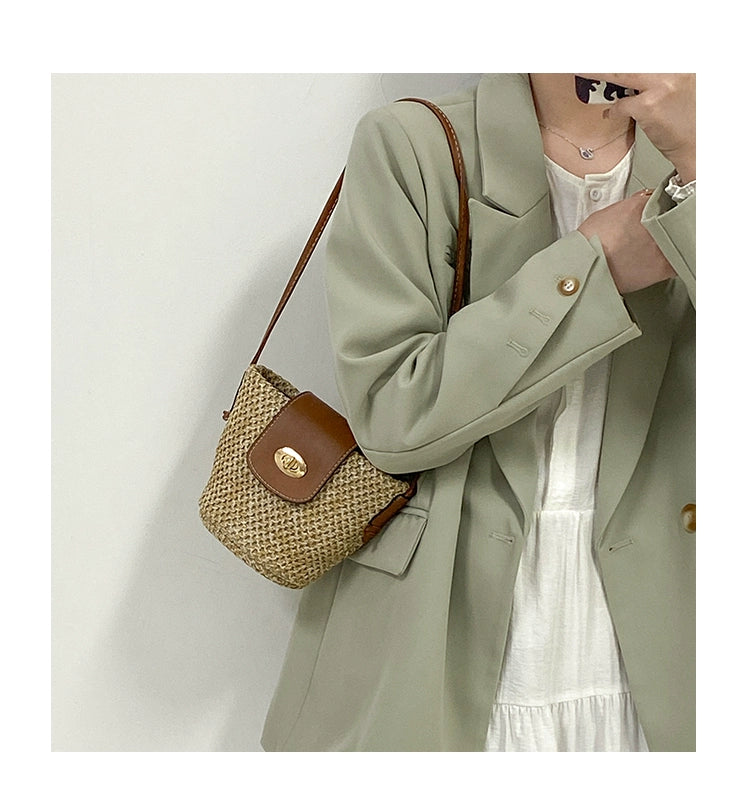 Summer Mini Woven Small Bag Shoulder Beach Travel