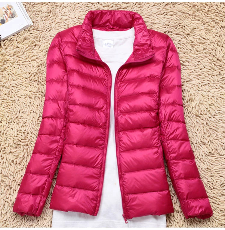 Thin Lightweight Short Type Korean-Style Stand Collar Winter Clothes down Jacket