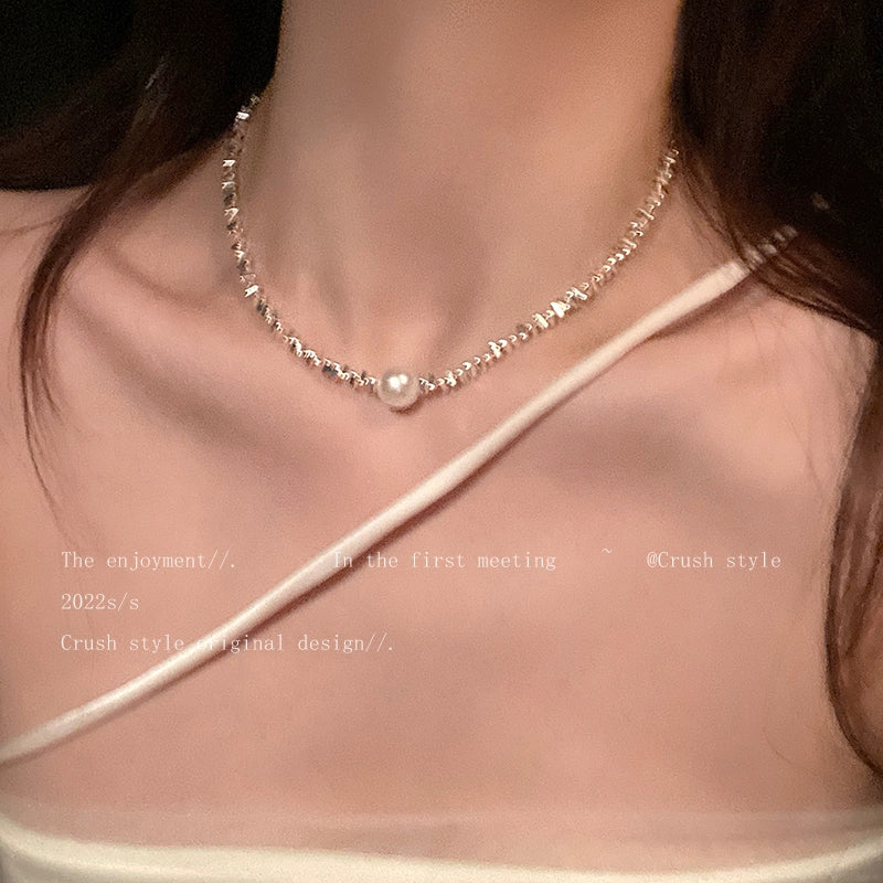 Niche Style Small Pieces of Silver Women's Summer Best Selling Clavicle Chain Pearl