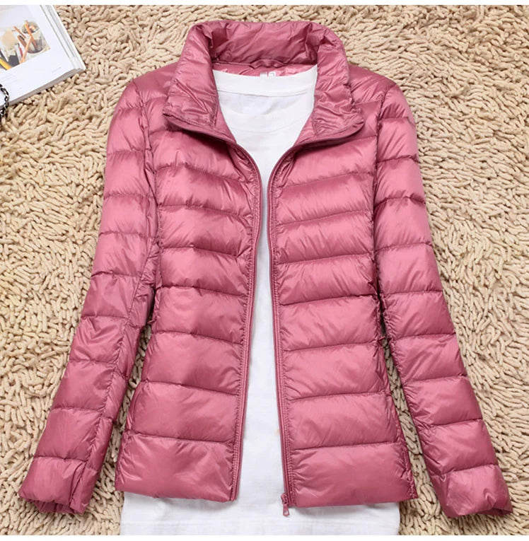 Thin Lightweight Short Type Korean-Style Stand Collar Winter Clothes down Jacket
