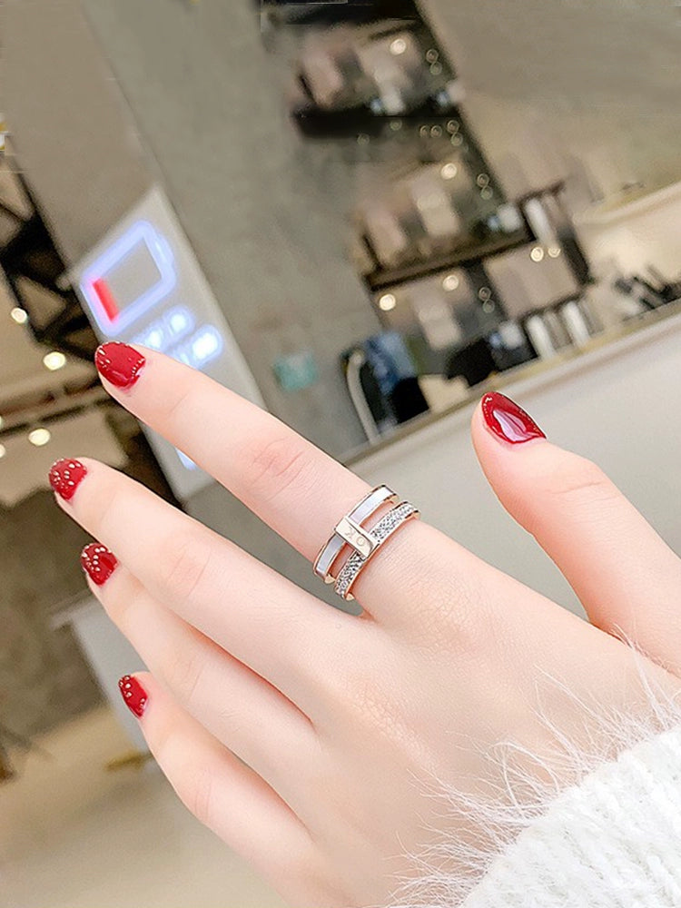 Women's Ins Titanium Steel No Fading Rose Gold Shell Ring