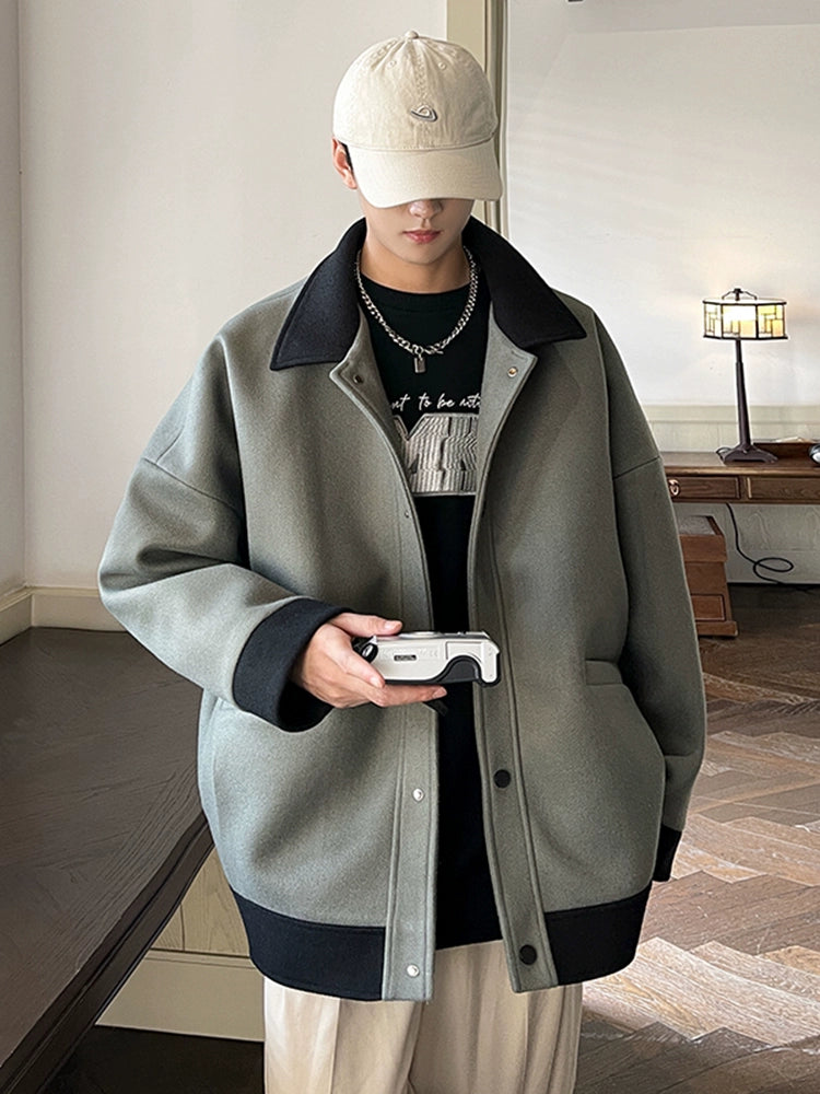 Graceful Outerwear Men's Spring and Autumn Fashion Brand Retro Young Style Men's Fashion Handsome High Sense American Woolen Jacket