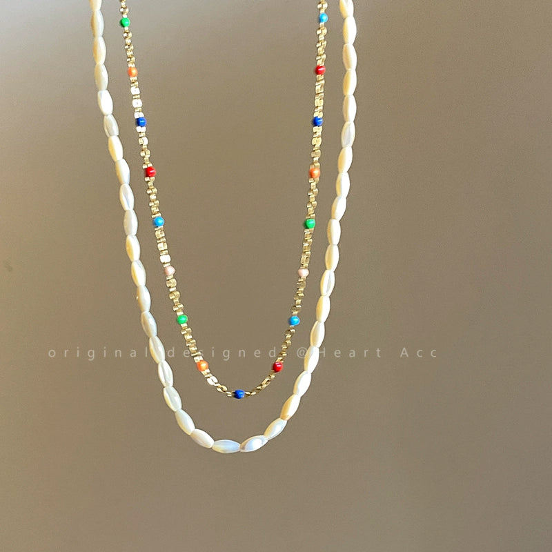 Colorful Shell Women's Neck Fancy Collarbone Chain Beads