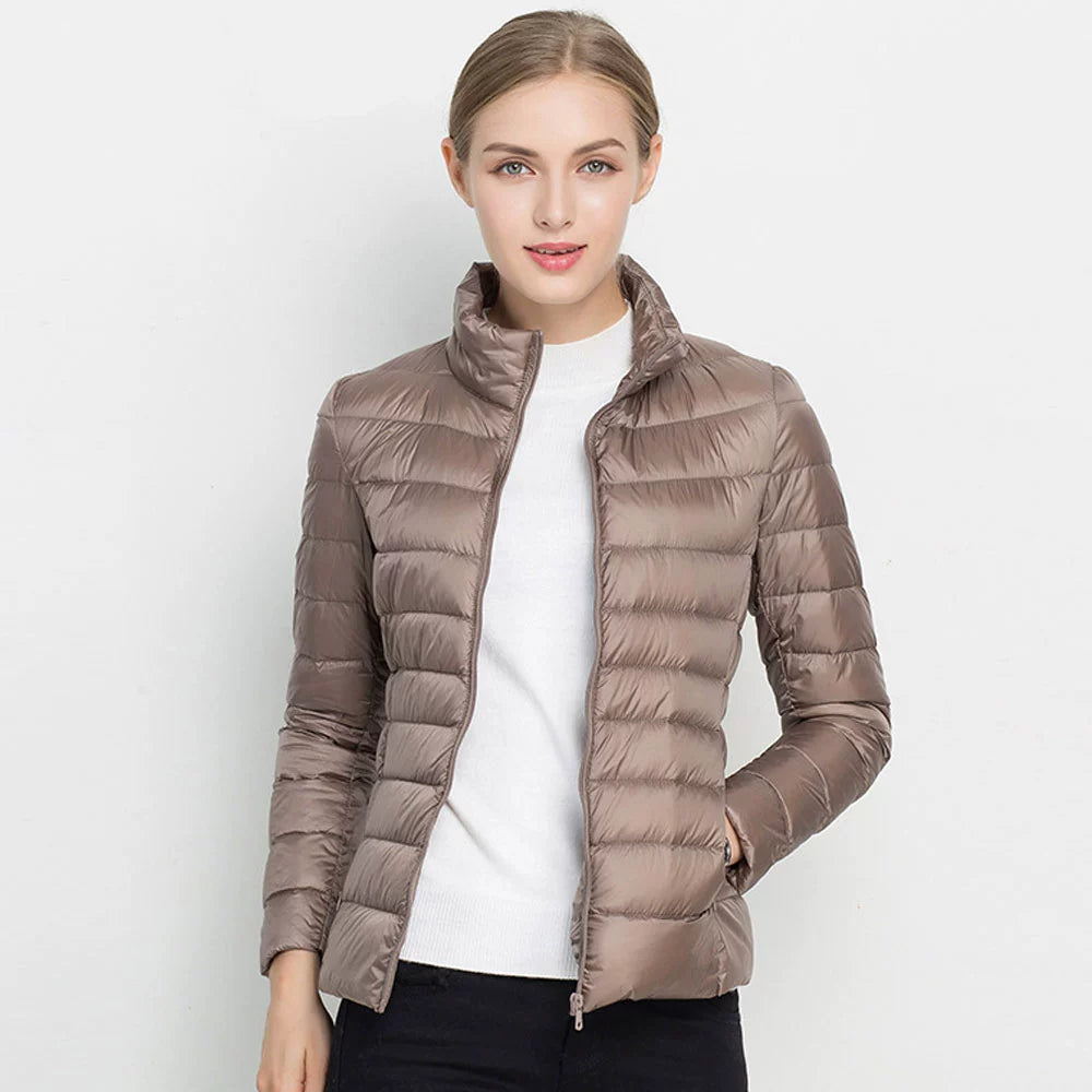 Thin Lightweight Short Type Korean-Style Stand Collar Winter Clothes down Jacket