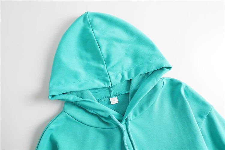 Loose Sweater Fall High Waist Hooded White