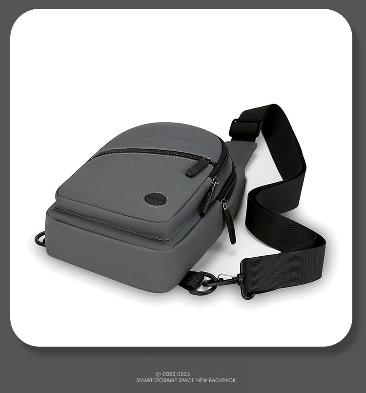 Men Casual Canvas Shoulder Black Chest Pack
