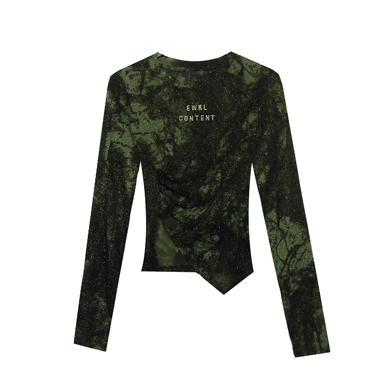 Long-Sleeved Top Irregular T-shirt Base Shirt