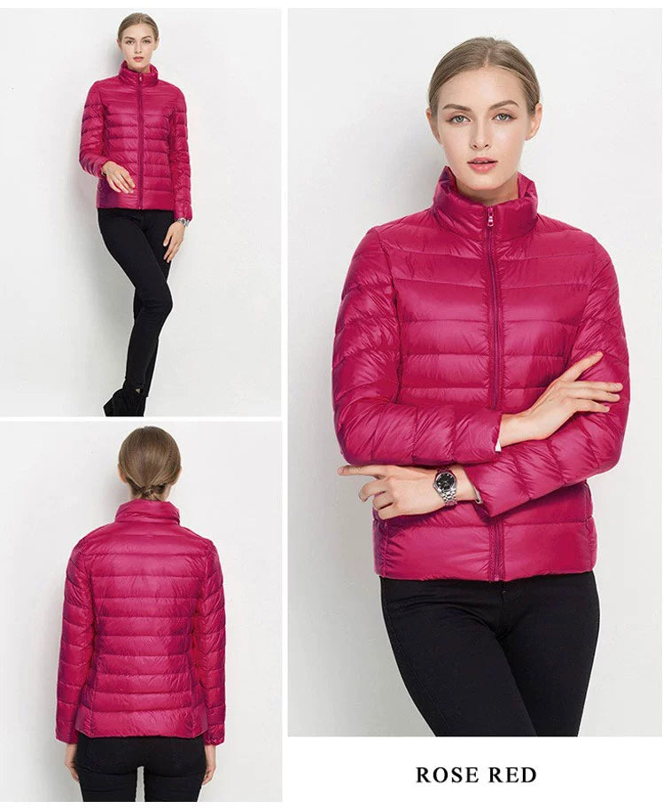 Thin Lightweight Short Type Korean-Style Stand Collar Winter Clothes down Jacket