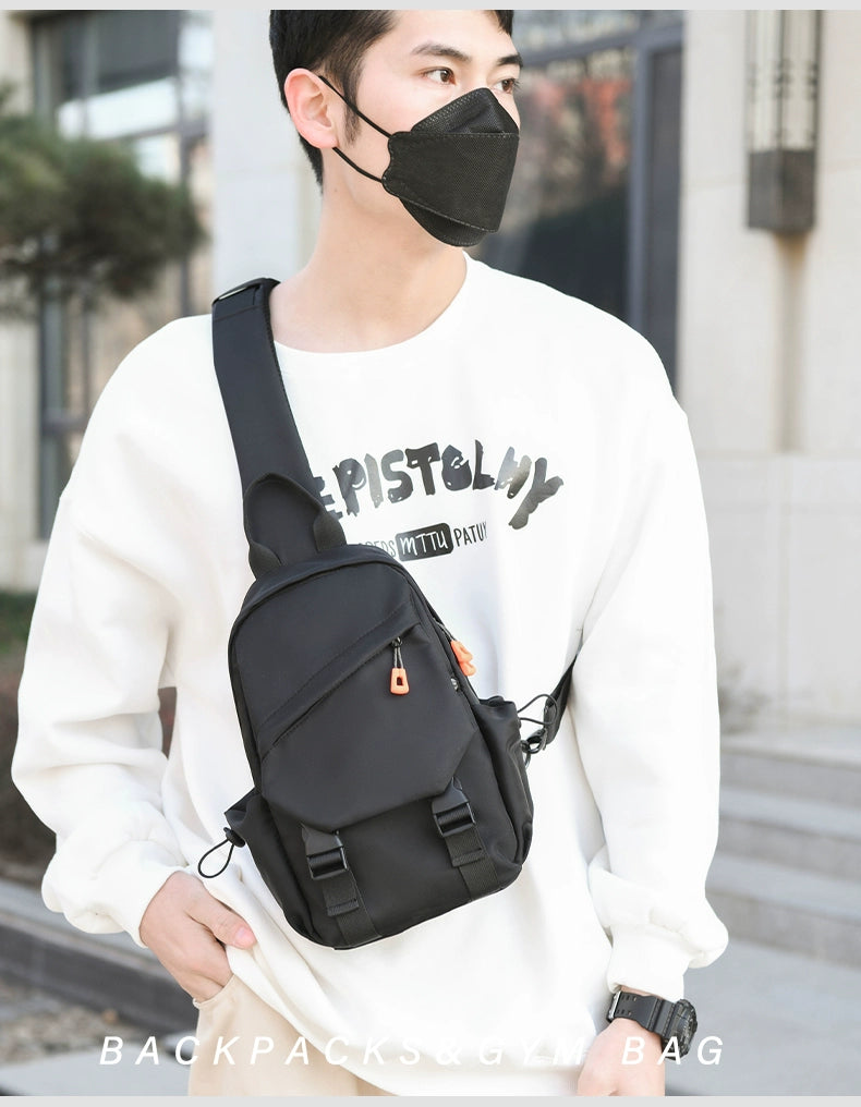 New Chest Bag Men's Casual Sports Backpack Fashion Trendy Multi-Functional Satchel Men's and Women's Neutral Trendy Small Backpack Tide
