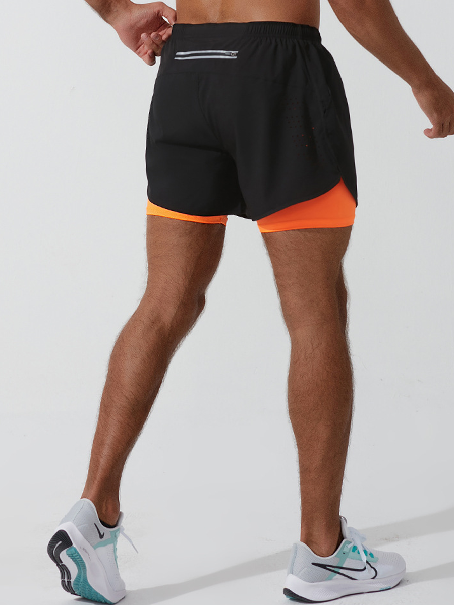 Sports Shorts Men's Running Marathon Track and Field Loose Shorts Quick-Drying Lining Fashion Tape Double-Layer Fitness Summer