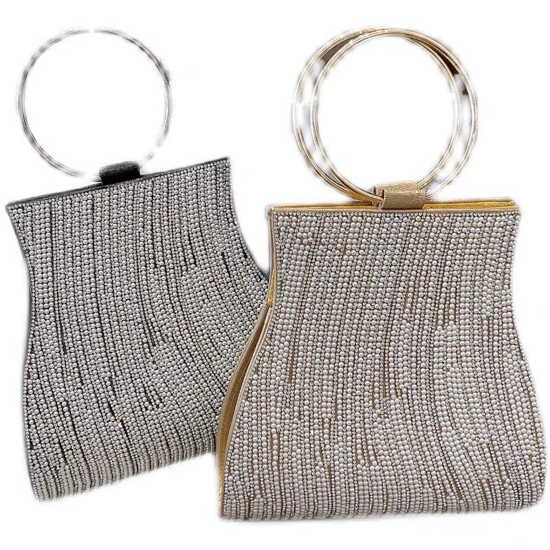 Portable Pearl Rhinestone Party Mother-in-Law KTV Small Bag