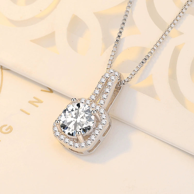 Women's Korean-Style Shiny Square Diamond Sweet Lady Zircon