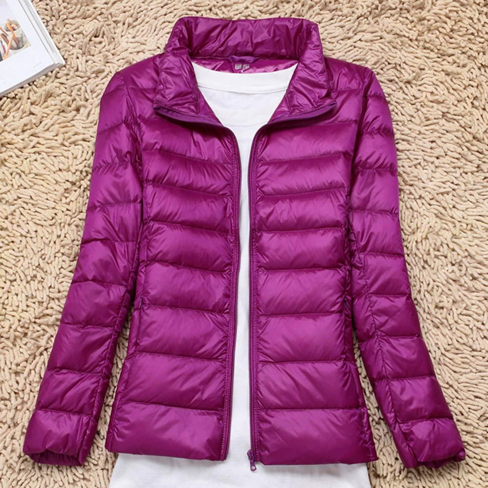Thin Lightweight Short Type Korean-Style Stand Collar Winter Clothes down Jacket