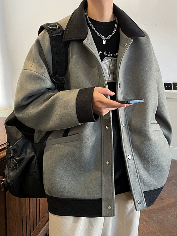 Graceful Outerwear Men's Spring and Autumn Fashion Brand Retro Young Style Men's Fashion Handsome High Sense American Woolen Jacket