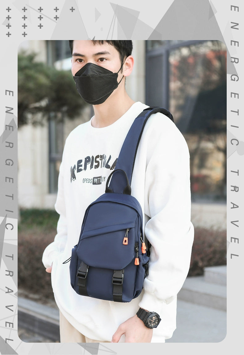 New Chest Bag Men's Casual Sports Backpack Fashion Trendy Multi-Functional Satchel Men's and Women's Neutral Trendy Small Backpack Tide