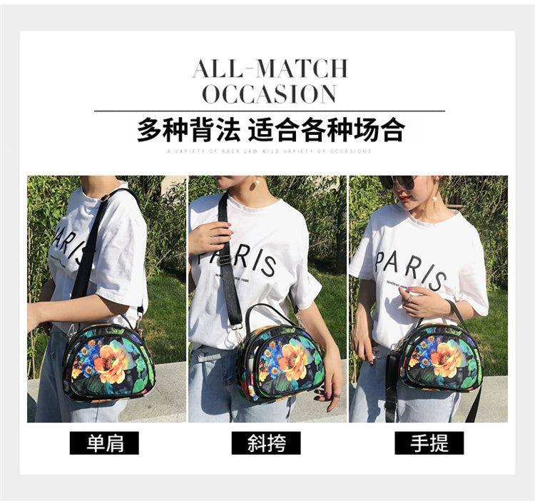 Online Influencer Fashion Printed Oxford Cloth Woman's Single Shoulder Bag