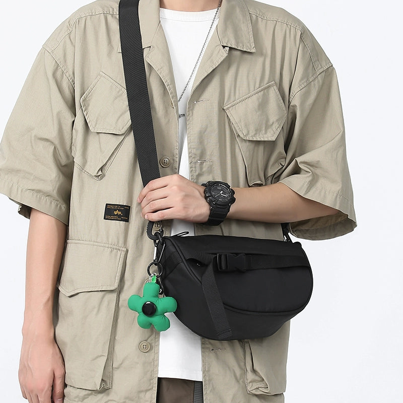 Messenger Bag Men's Ins Trendy Small Bag Minimalist Trendy Cool Sports Small Shoulder Bag Men's Functional Shoulder Bag Small Casual Backpack Bag
