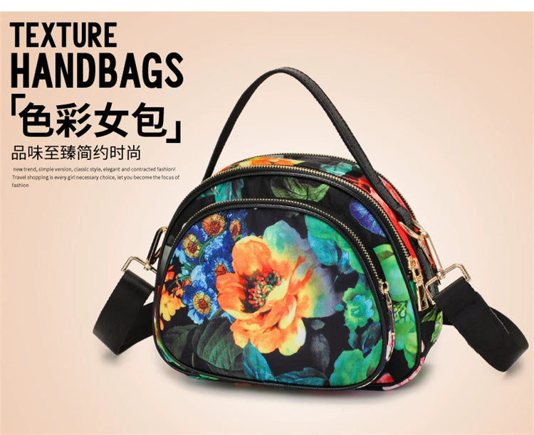 Online Influencer Fashion Printed Oxford Cloth Woman's Single Shoulder Bag