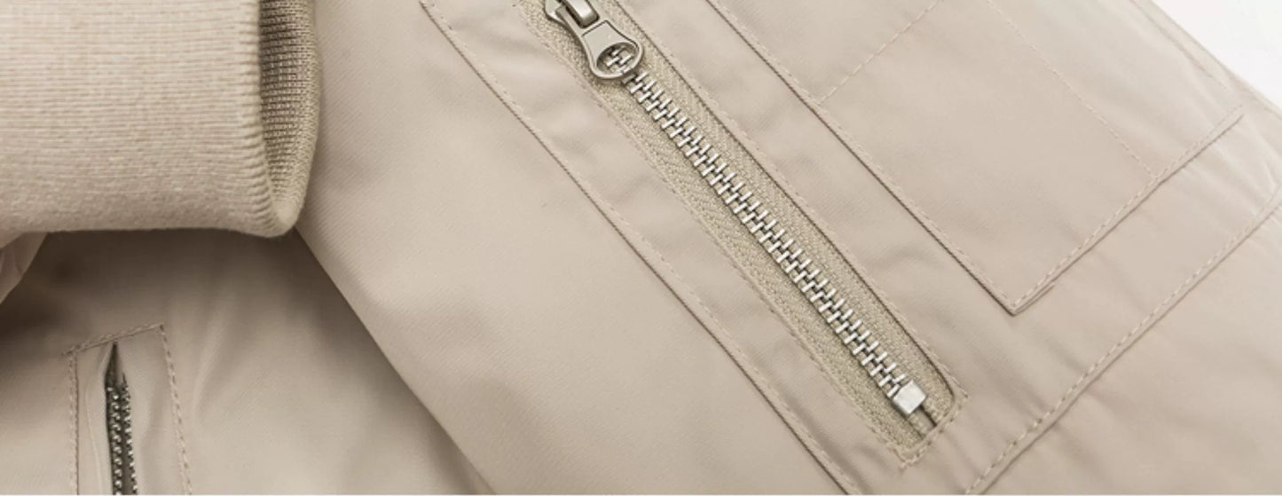 Mr. WH Japanese Style Pure Color Baseball Collar Men's and Women's Spring and Autumn New Arrival Easiest for Match Loose Couple Pilot Outwear