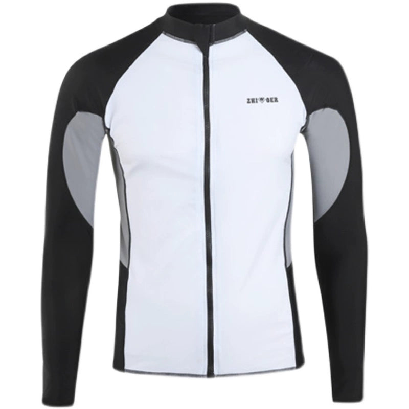 Diving Suit Men Tops Sun Protection Quick-Drying Snorkeling Suit Surfing Suit Long Sleeves Thermal Swimsuit Dive Skin Swimming Outwear