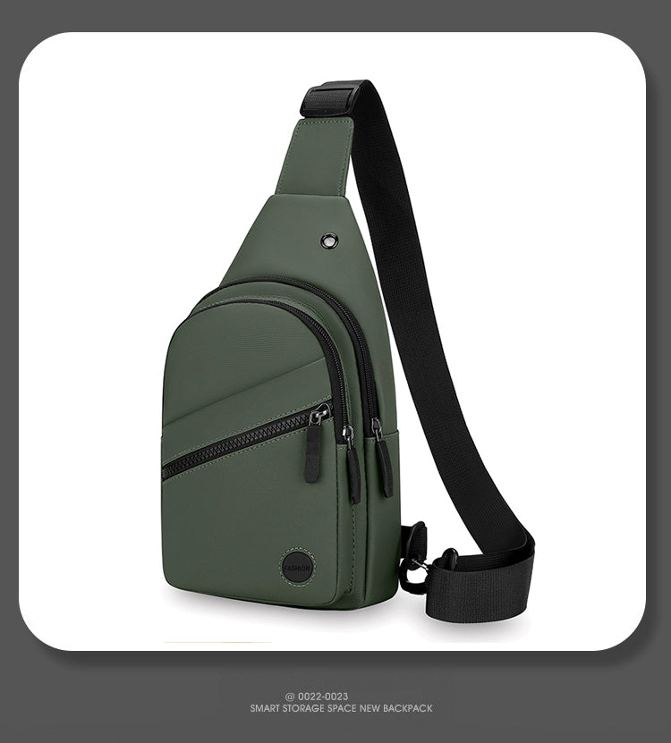 Men Casual Canvas Shoulder Black Chest Pack