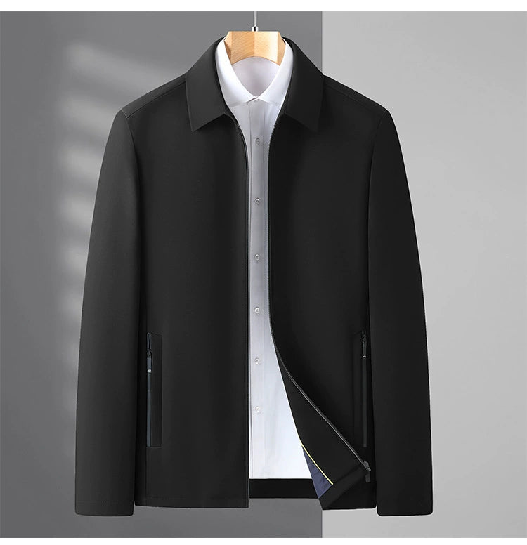 Romon Woolen Jacket Men's Spring and Autumn Lapel Business Casual Wool Jacket Clothing for Middle-Aged Dad Thin Jacket