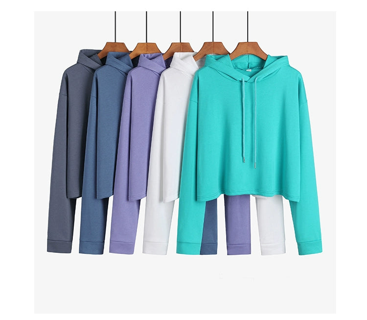Loose Sweater Fall High Waist Hooded White