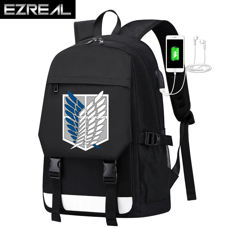 Backpack Free Wing Men Fashion Trend Schoolbag