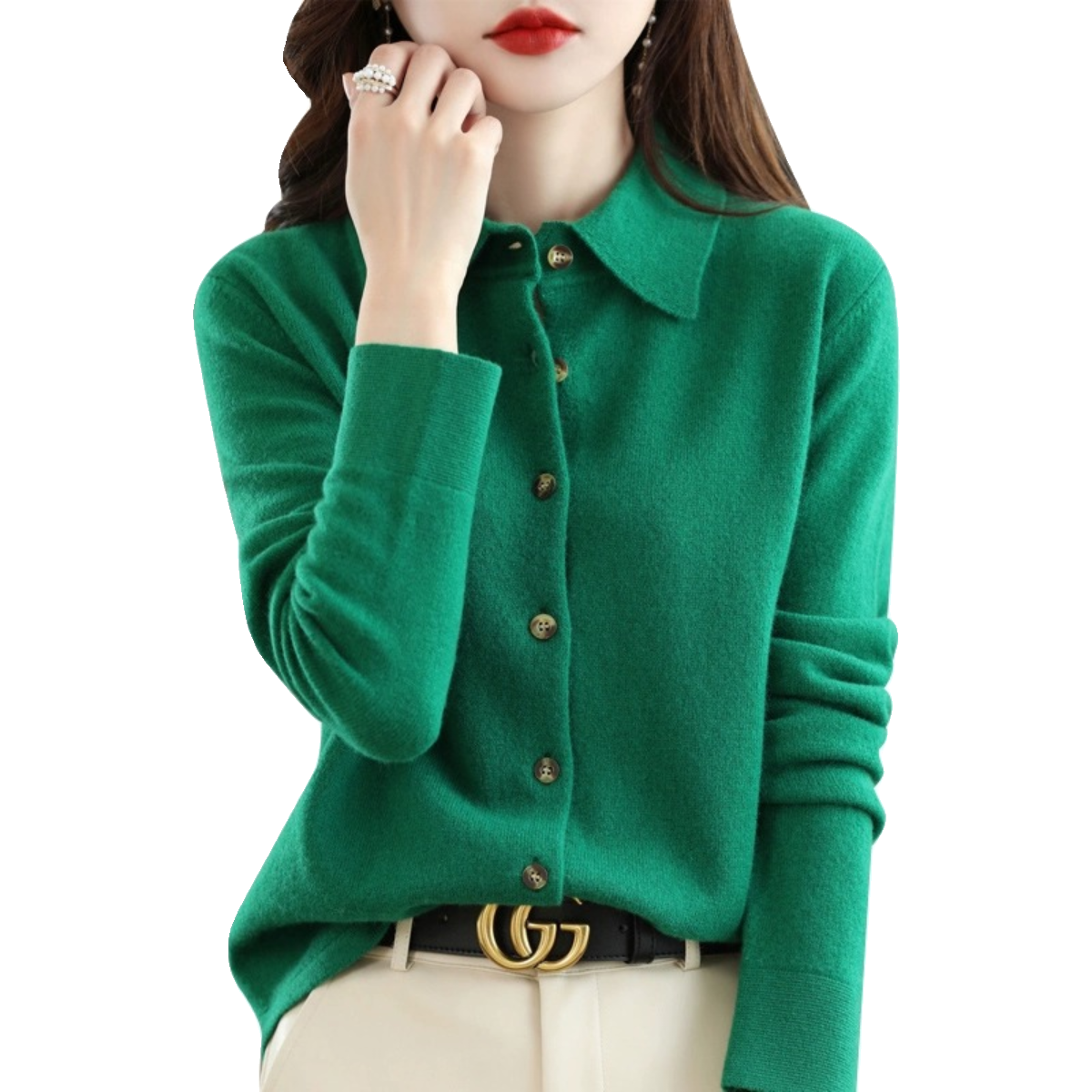 Polo Spring Autumn Outerwear Wool Temperament Base Shirt