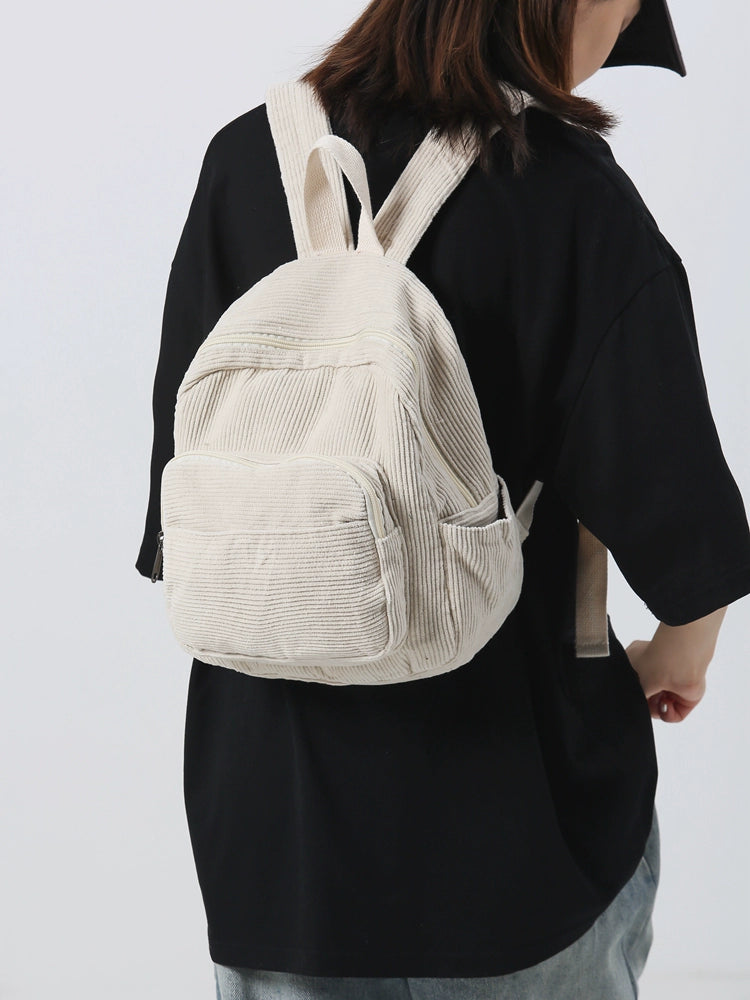 Women's Canvas Small Corduroy Minimalist Easiest for Match Backpack