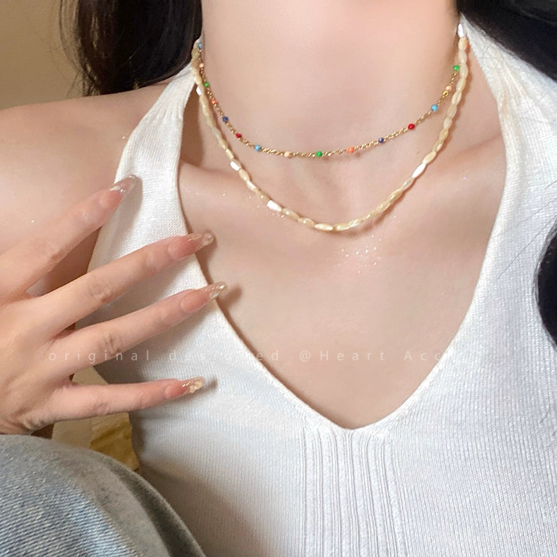 Colorful Shell Women's Neck Fancy Collarbone Chain Beads