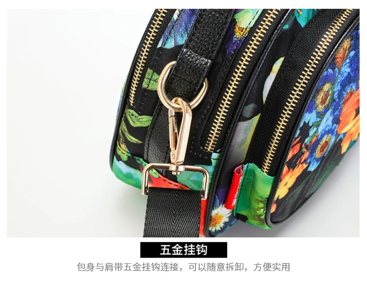 Online Influencer Fashion Printed Oxford Cloth Woman's Single Shoulder Bag