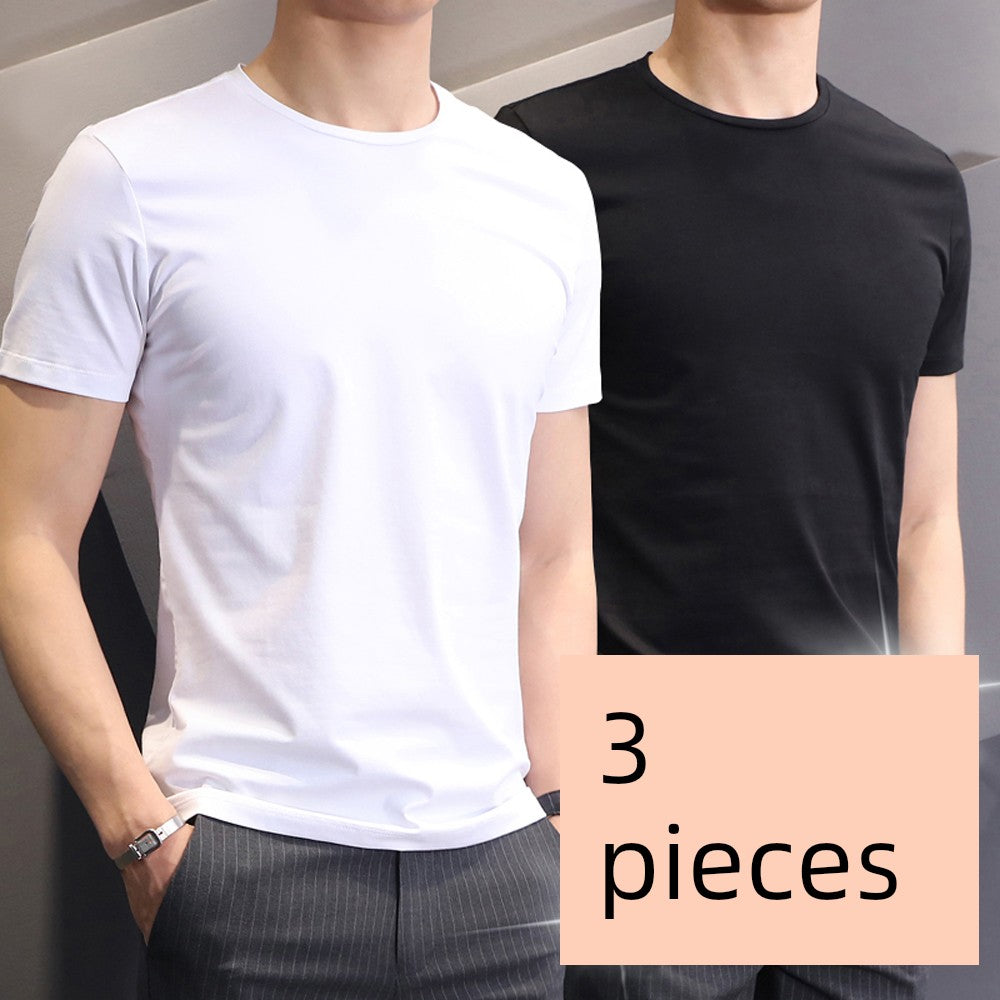 Modal 3 Pack Pure Color Spring and Summer Short Sleeves T-Shirt