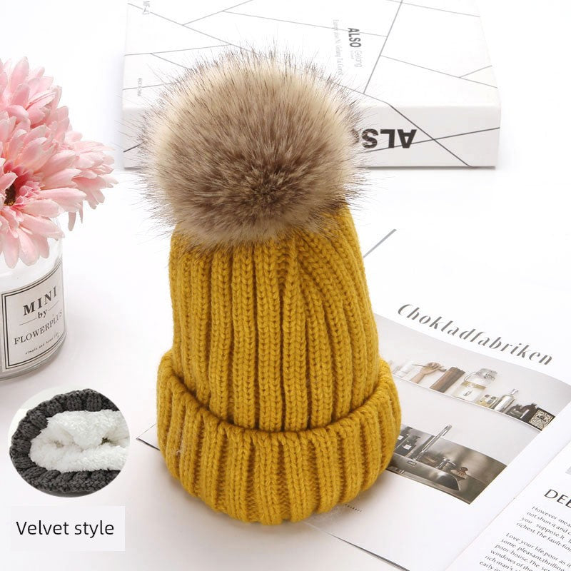 Women's Winter All-Matching plus Fluffy Balls Student Hat