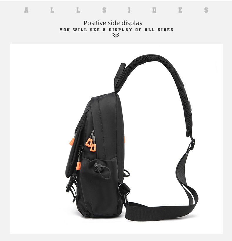New Chest Bag Men's Casual Sports Backpack Fashion Trendy Multi-Functional Satchel Men's and Women's Neutral Trendy Small Backpack Tide