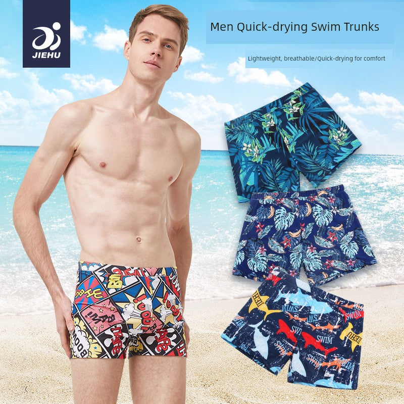 New Arrival Print Boys Hot Spring Swimming Trunks