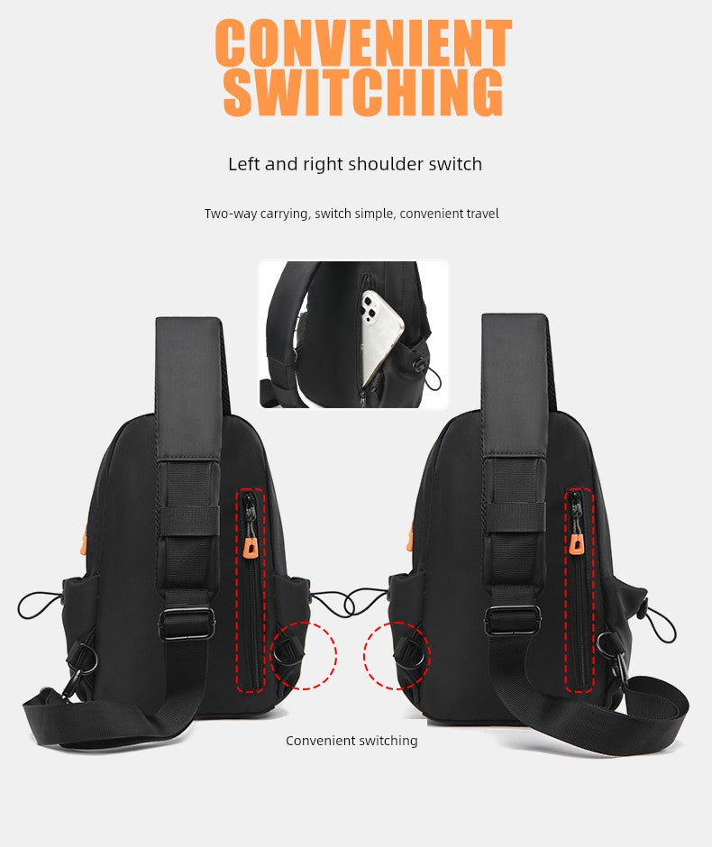 New Chest Bag Men's Casual Sports Backpack Fashion Trendy Multi-Functional Satchel Men's and Women's Neutral Trendy Small Backpack Tide