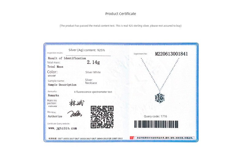 Accessible Luxury 925 Sterling Silver Women's Easiest for Match Clavicle Chain Single Diamond